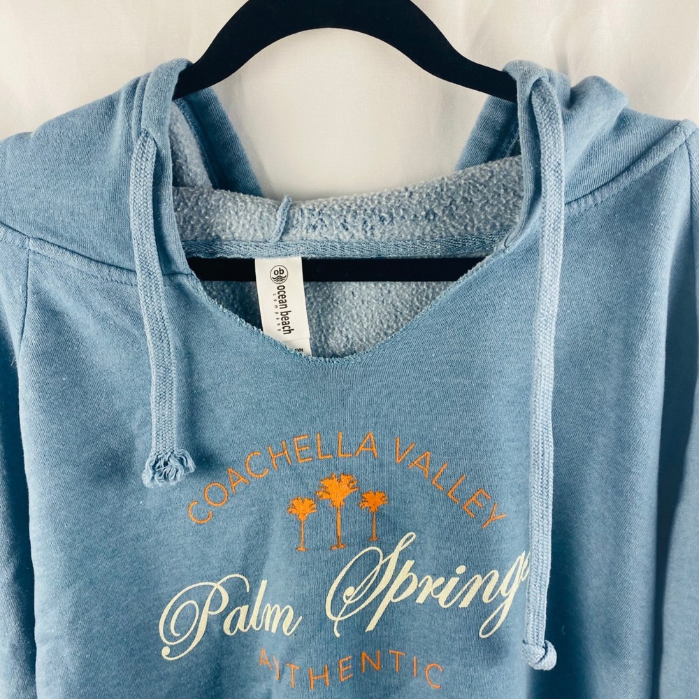 Ocean Beach Company Blue Palm Springs‎ Hoodie XL Casual Loungewear Beachy - Picture 5 of 8